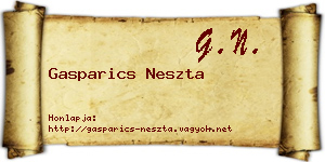 Gasparics Neszta névjegykártya